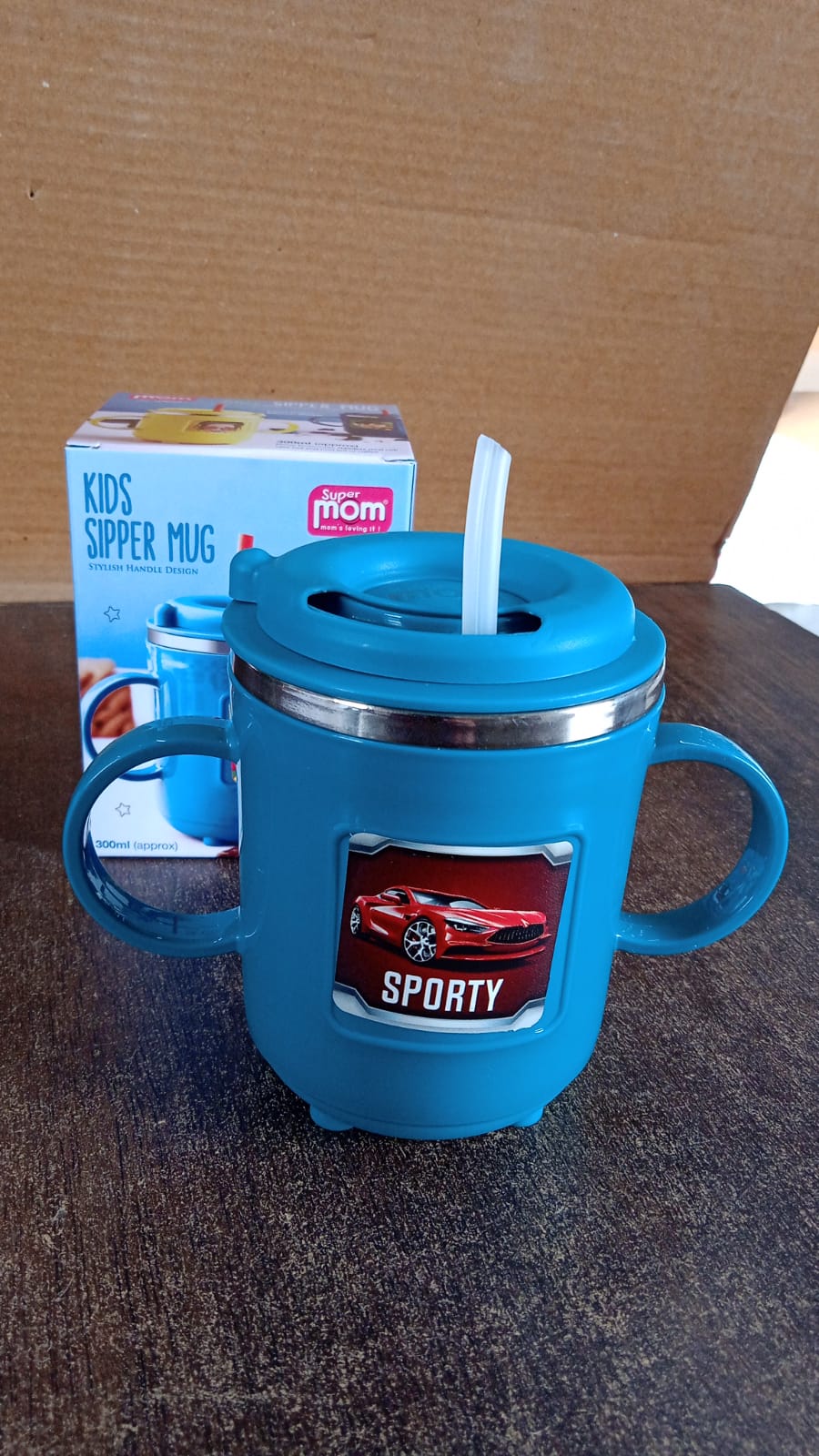 Supermom Kids Sporty Sipper Mug with Straw and Dual Handles Approx 300ml (1 Pc) Supermom Kids Sporty Sipper Mug with Straw and Dual Handles Approx 300ml (1 Pc)